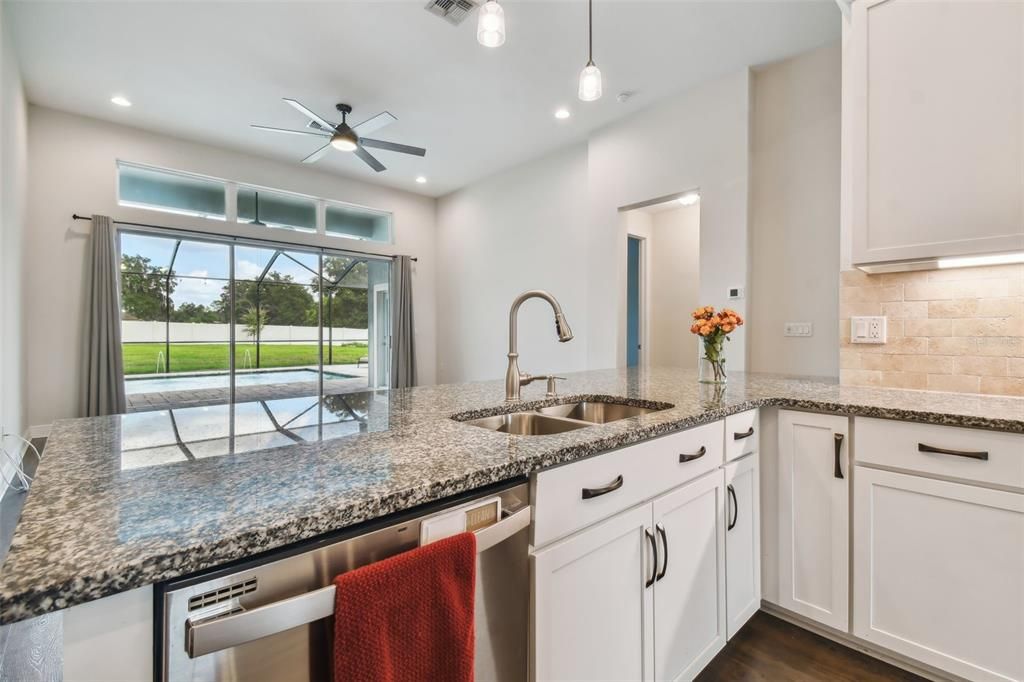 Kitchen open to Family Room