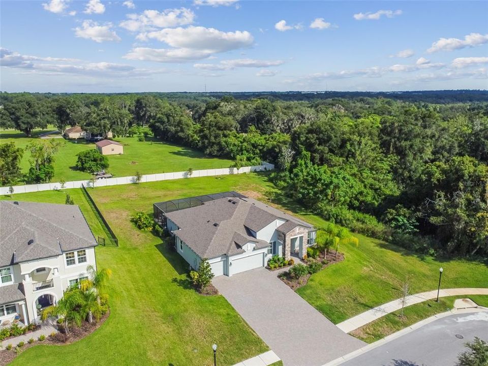 Home with adjacent wooded conservation area