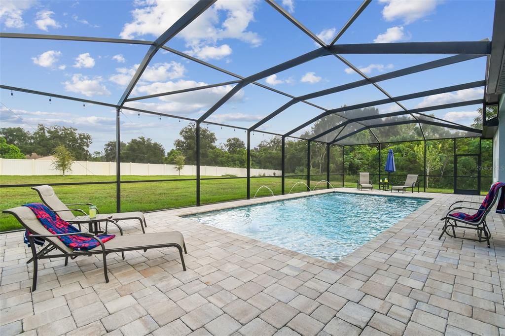 Backyard view with Wooded Conservation Area