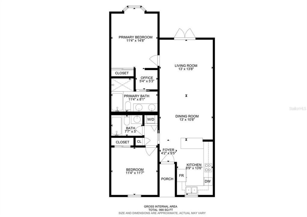 На продажу: $184,900 (2 спален, 2 ванн, 990 Квадратных фут)