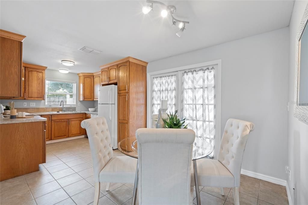 Dining area and kitchen