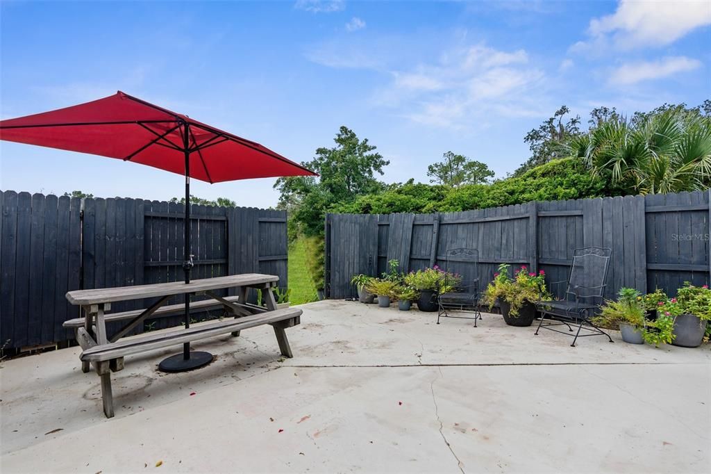 Back patio...walk to deeded parking spaces.