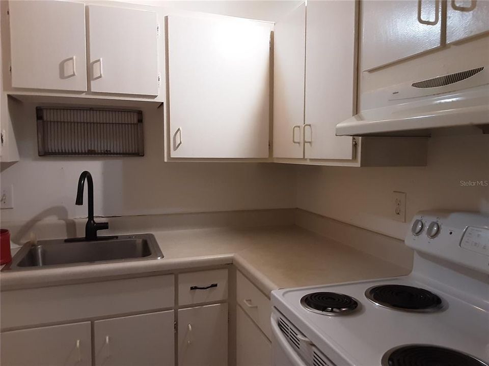 Counter space and vent over stove