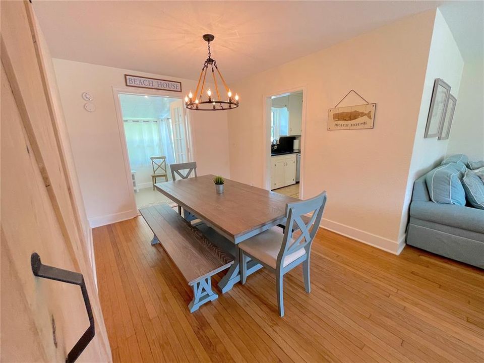 Large dining table is great and just off the kitchen!