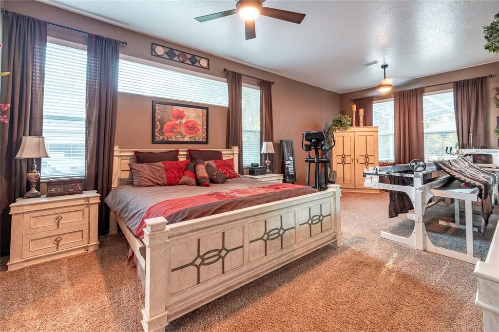 Primary Bedroom with French doors to patio