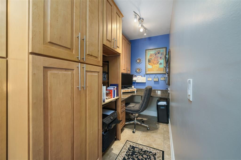 Built in office off the Laundry Room