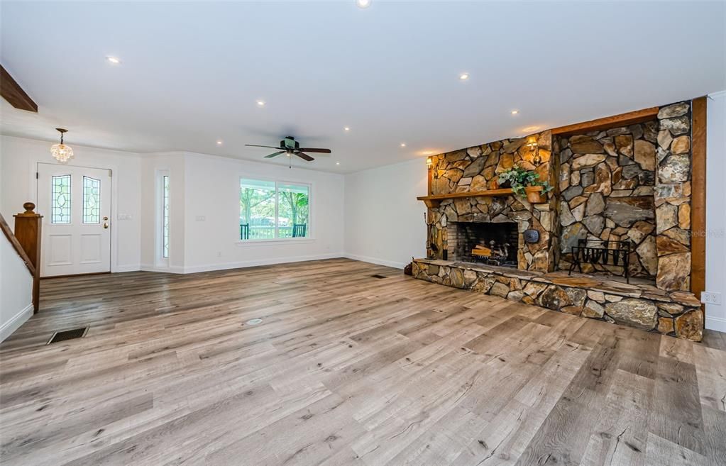 Living Room, front door at top left,