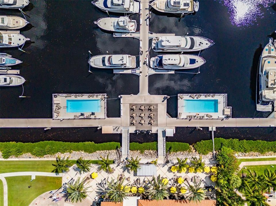 Aerial View of 2 floating Pools