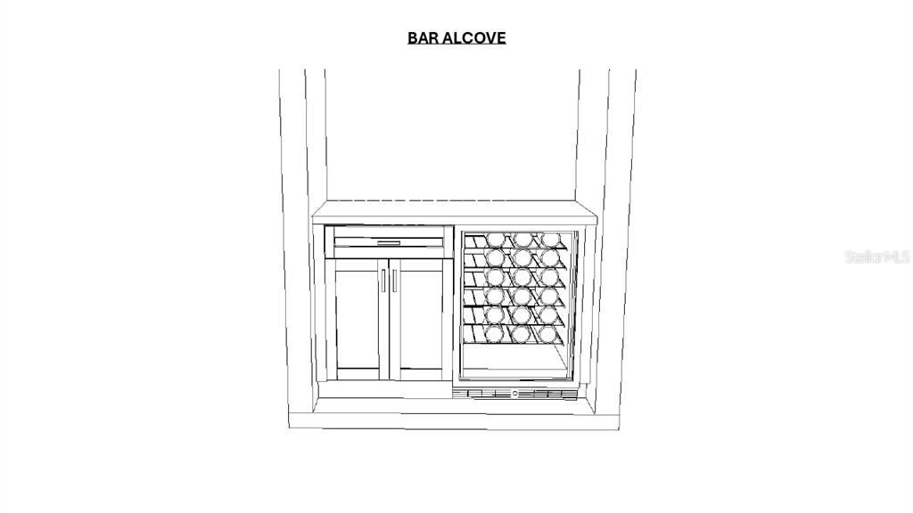 Bar alcove cabinet drawing