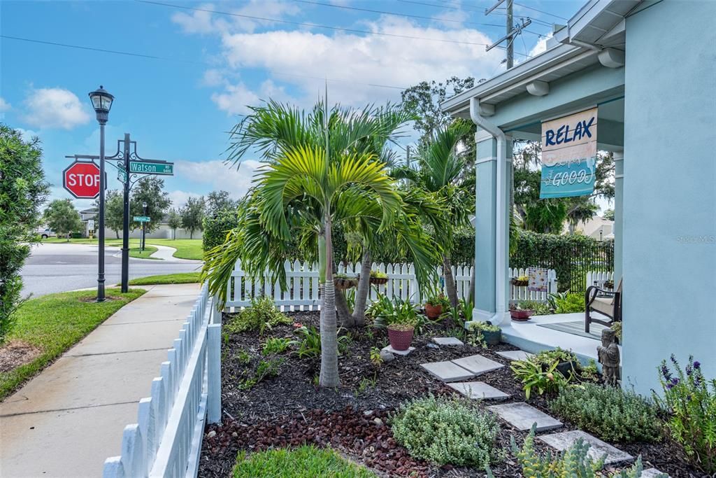 Enjoy nightly walks along pedestrian friendly lit sidewalks lined with white picket fences.