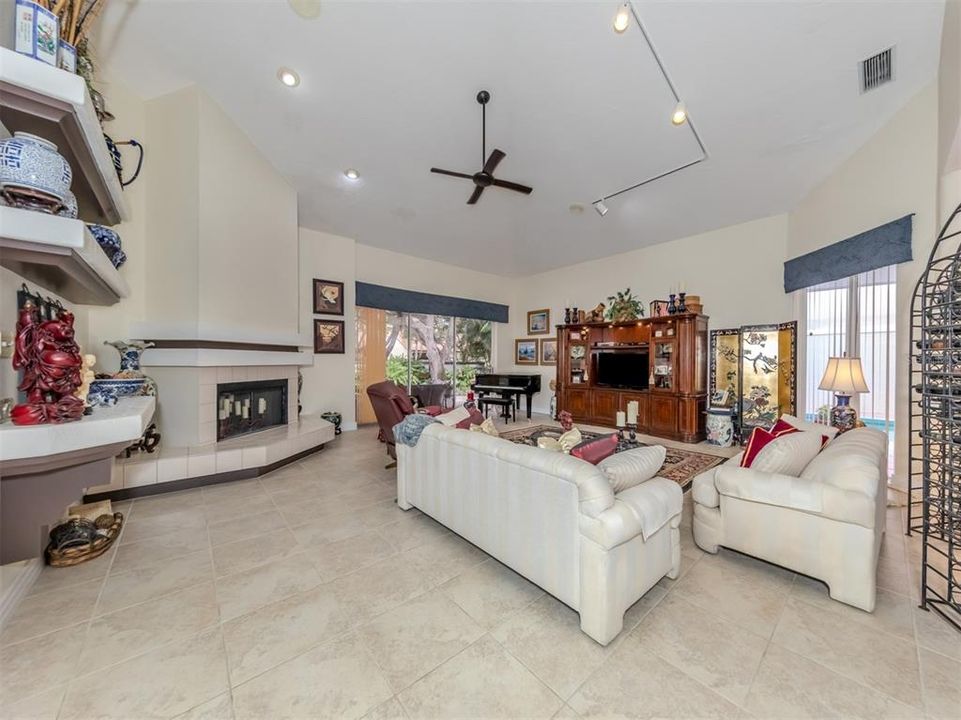 Volume ceilings set the stage for architectural details throughout the home.