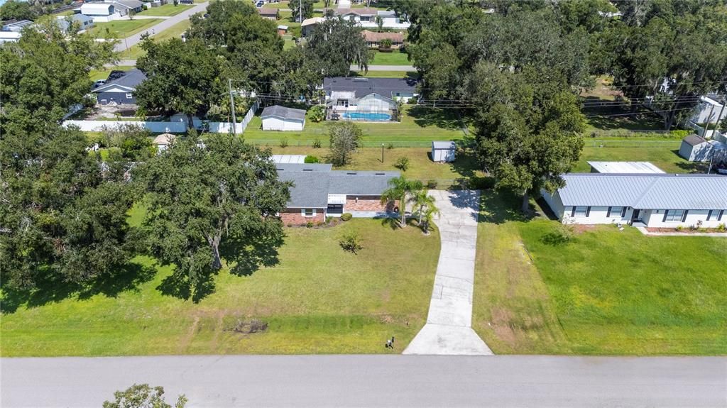 Drone view front of home