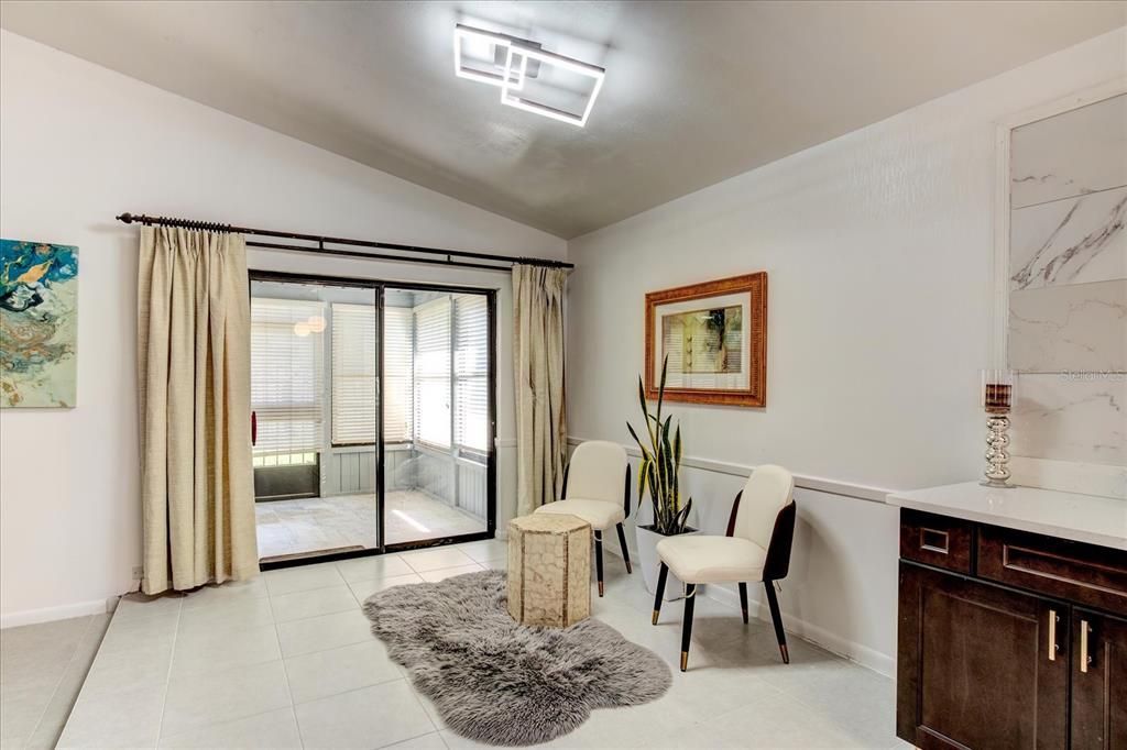 Dining room area converted to a sitting area.  This space is flexible to meet your lifestyle.