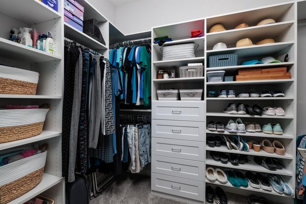 Main Walk-in Closet With Custom Organizers