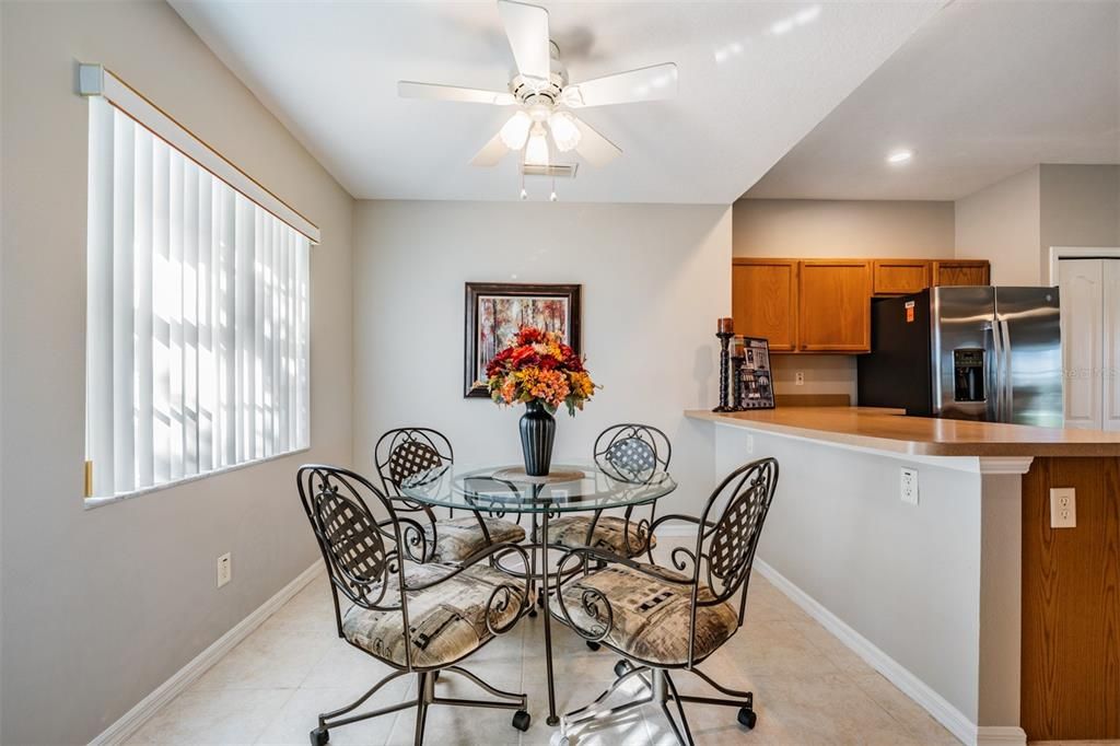 Eat in dinette area on Ceramic Tile floors