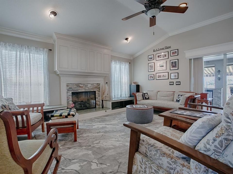 Storage Area on Both Sides of Fireplace