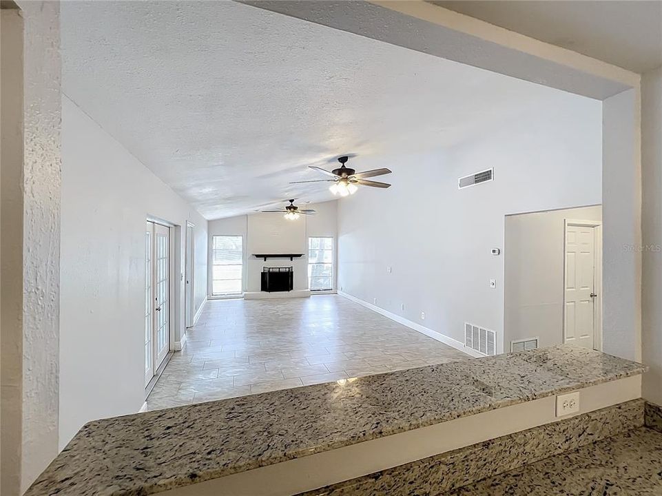 Kitchen view to Living Room