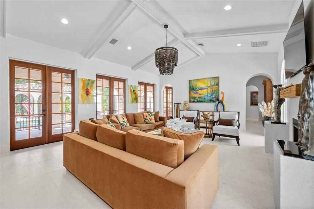 Living room with fireplace