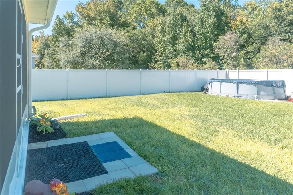 Back yard with  sparkling pool!