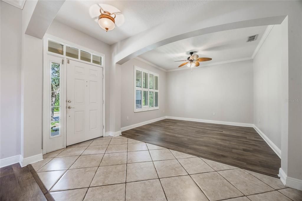 Entry way with living room.