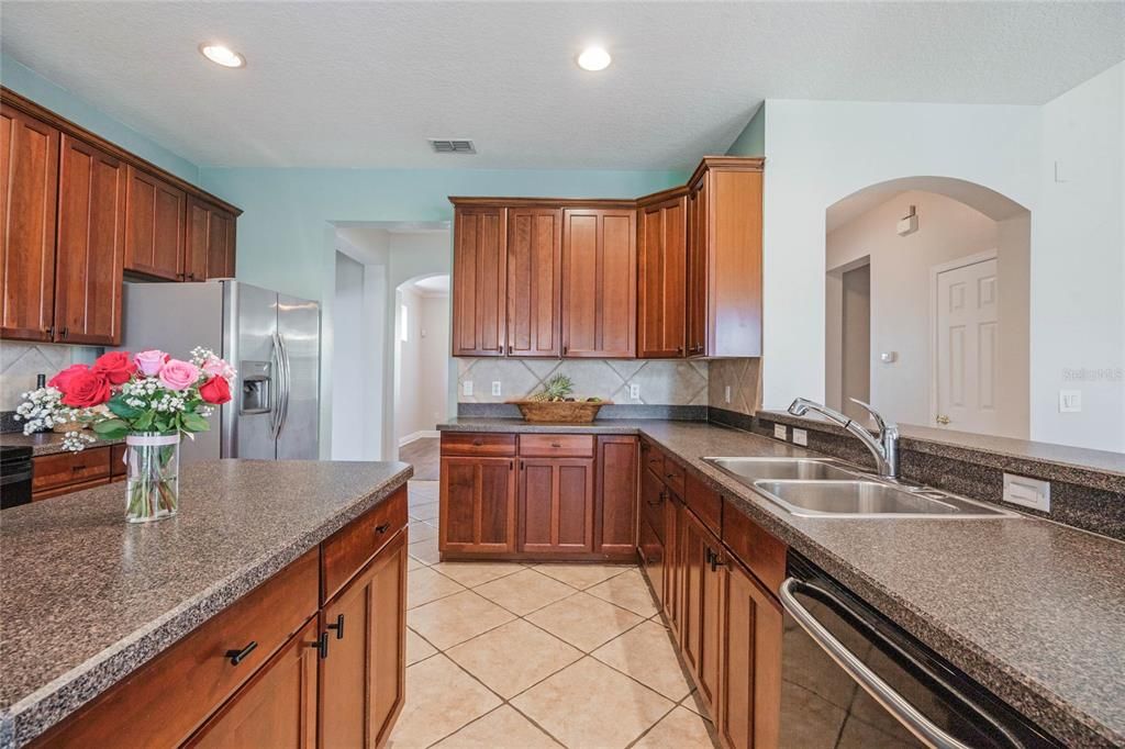 Kitchen with plenty of cabinet storage.