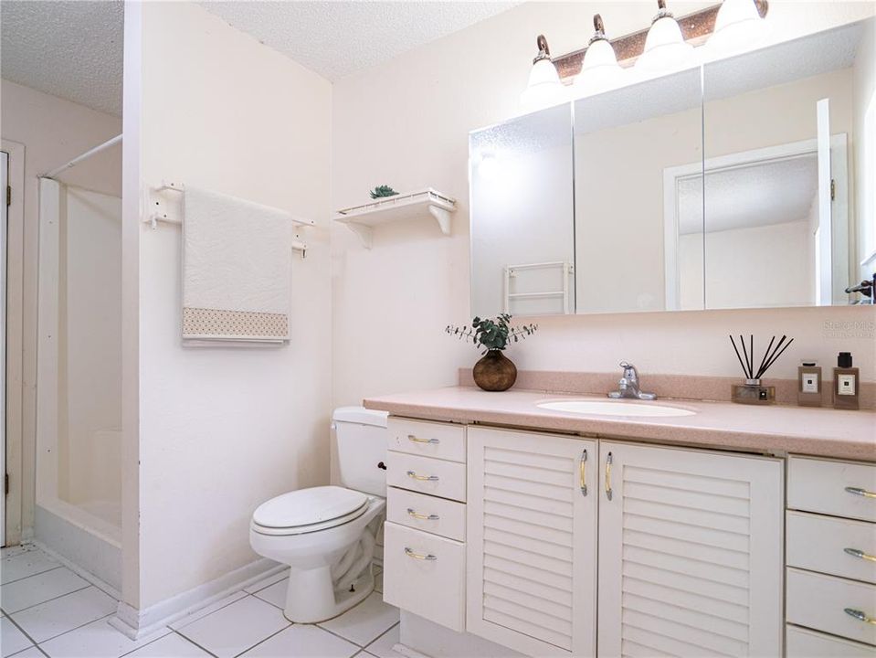 Virtually staged bathroom