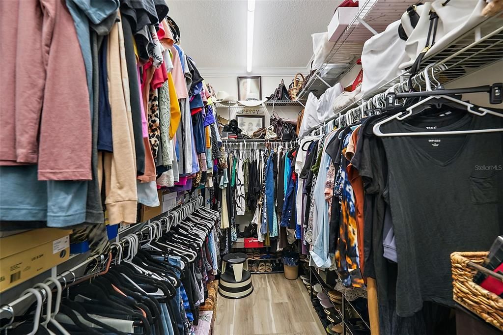 Wow this is a great closet everyone can hang everything they own in this one. Butttt if you do need more storage there is another space in this house that can hold quite a bit more....Can you guess where that is???