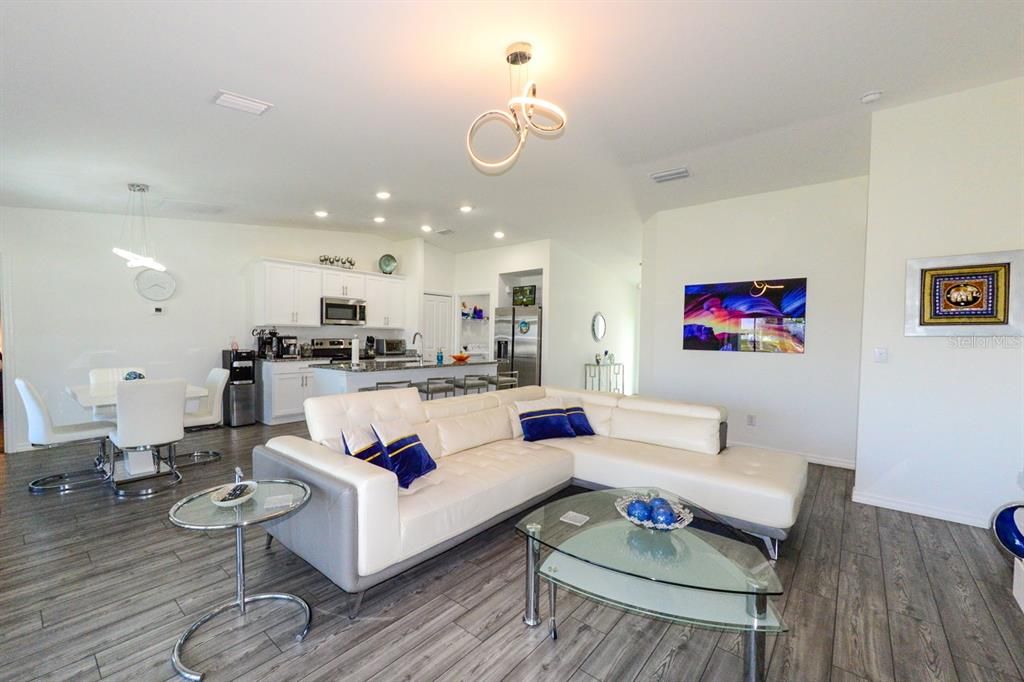 Great room with view of the kitchen