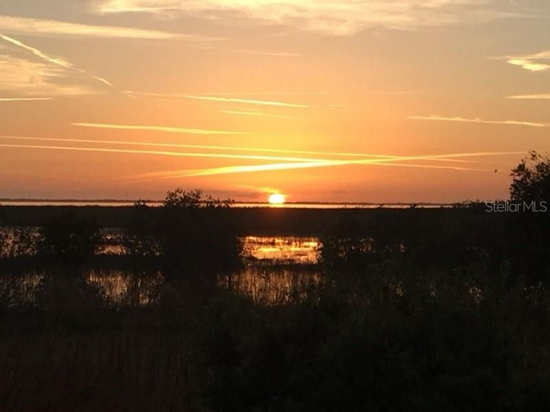 sunset on the lake