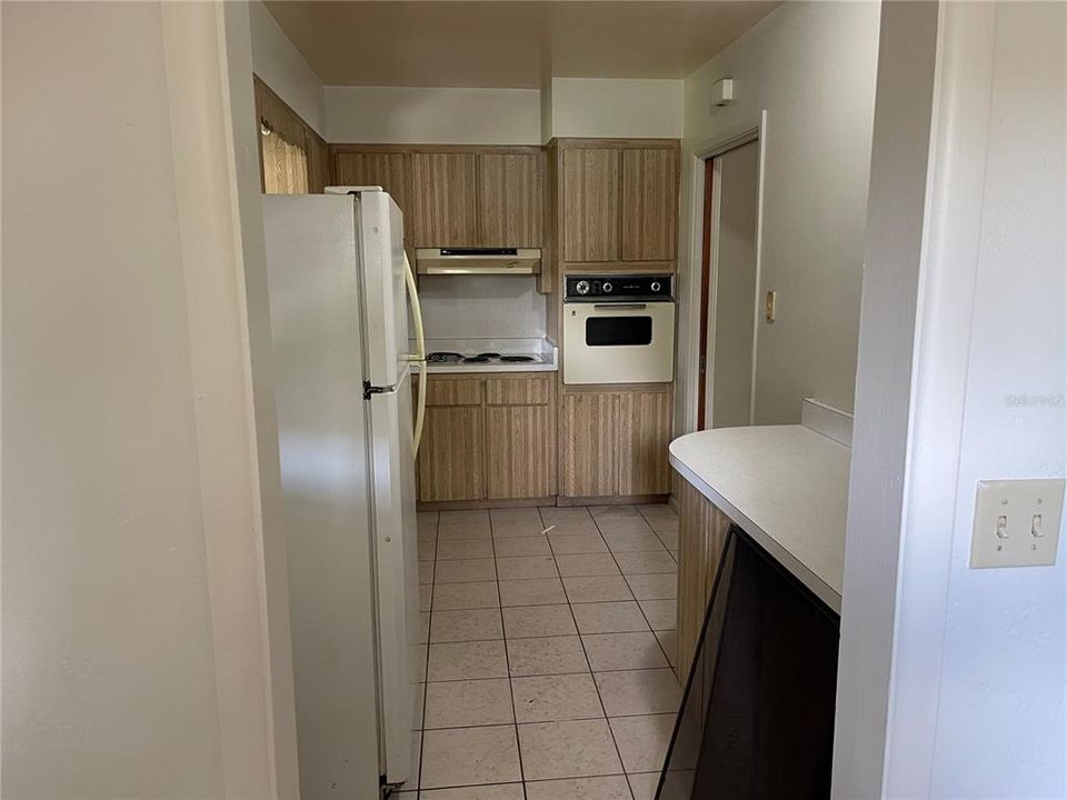 The kitchen with a space for casual dining.