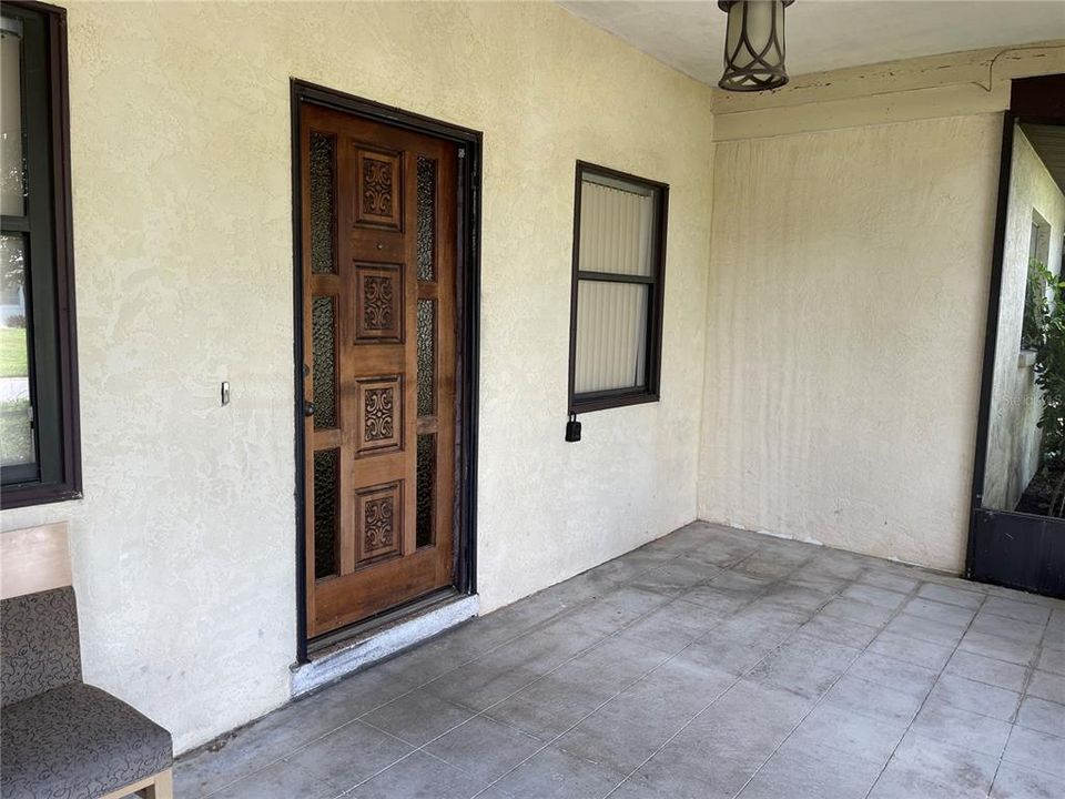 The main entrance with tile flooring.