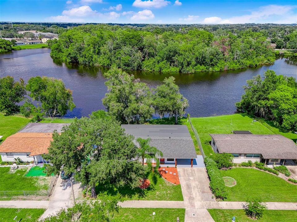 water frontage aerial