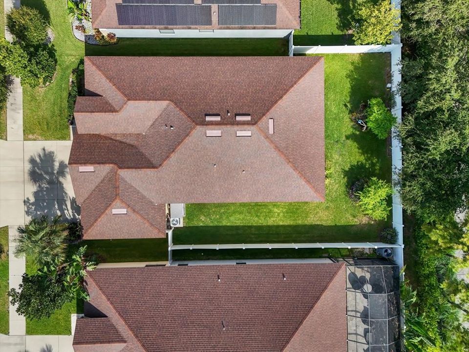 Aerial Roof and backyard view