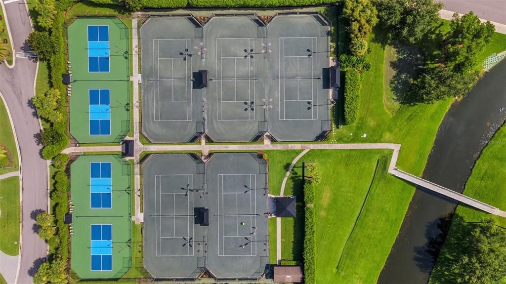 with 5 Har-Tru soft tennis courts and 4 newly resurfaced pickleball courts.