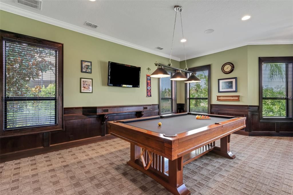 Nearby is this stunning game room.