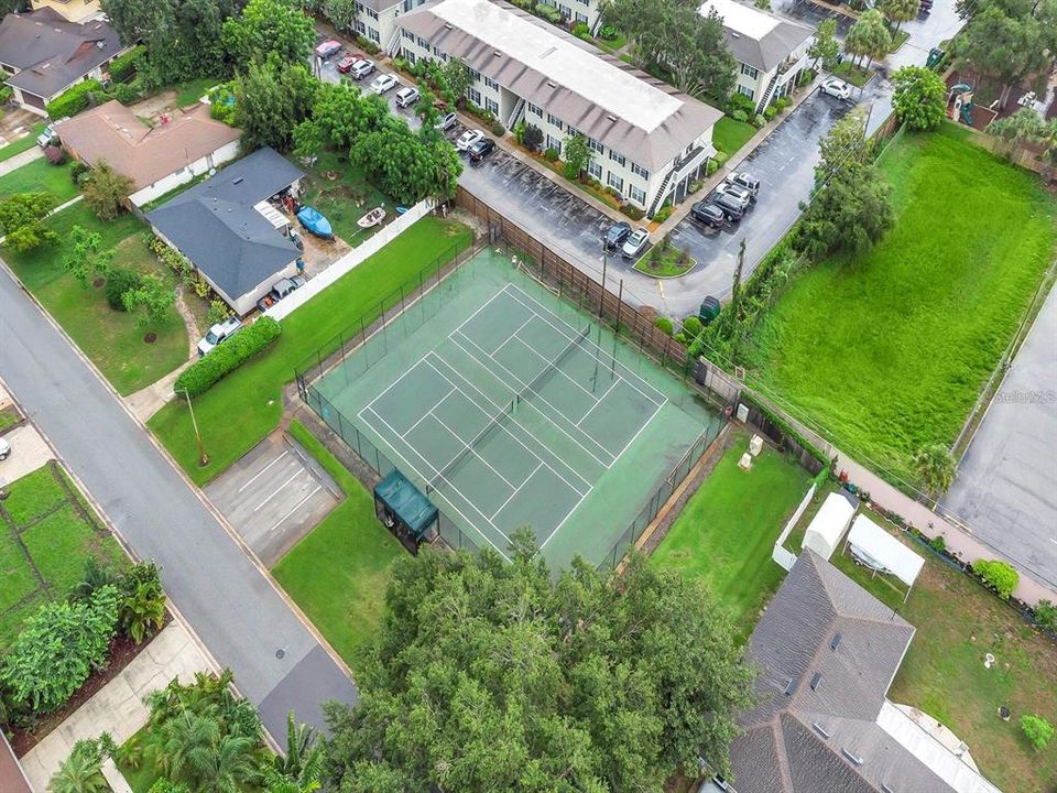 Private, community tennis courts.