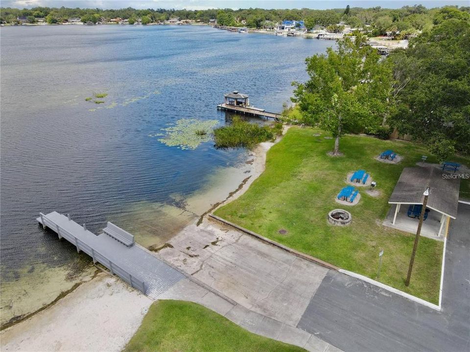 Private, community boat ramp.