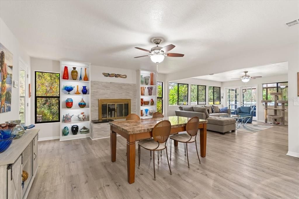 Eat in kitchen with second fireplace