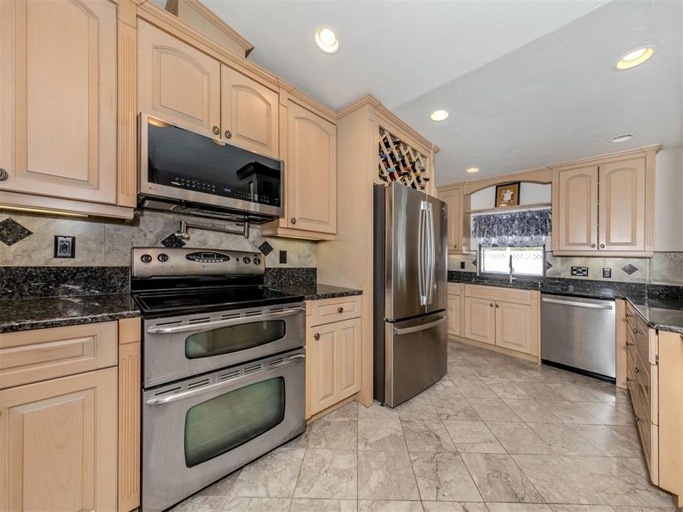 Stainless Steel Appliances with Double Oven Stove