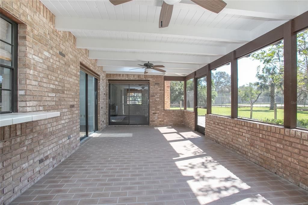 Screened Patio with Passthrough Window to Kitchen