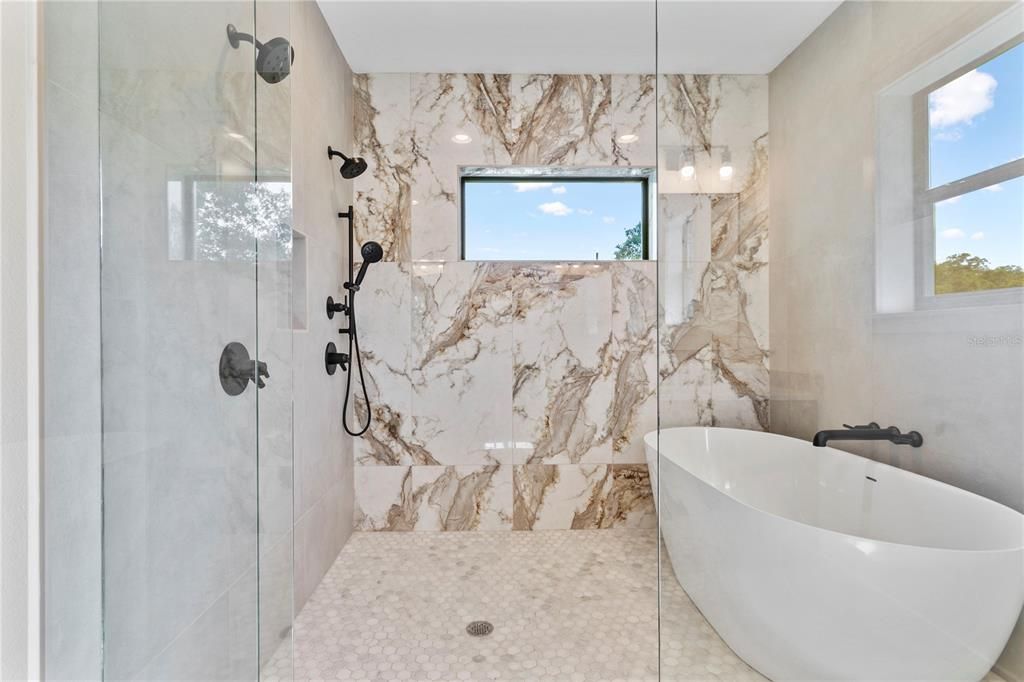 Owners Suite bathroom with huge shower/tub combo