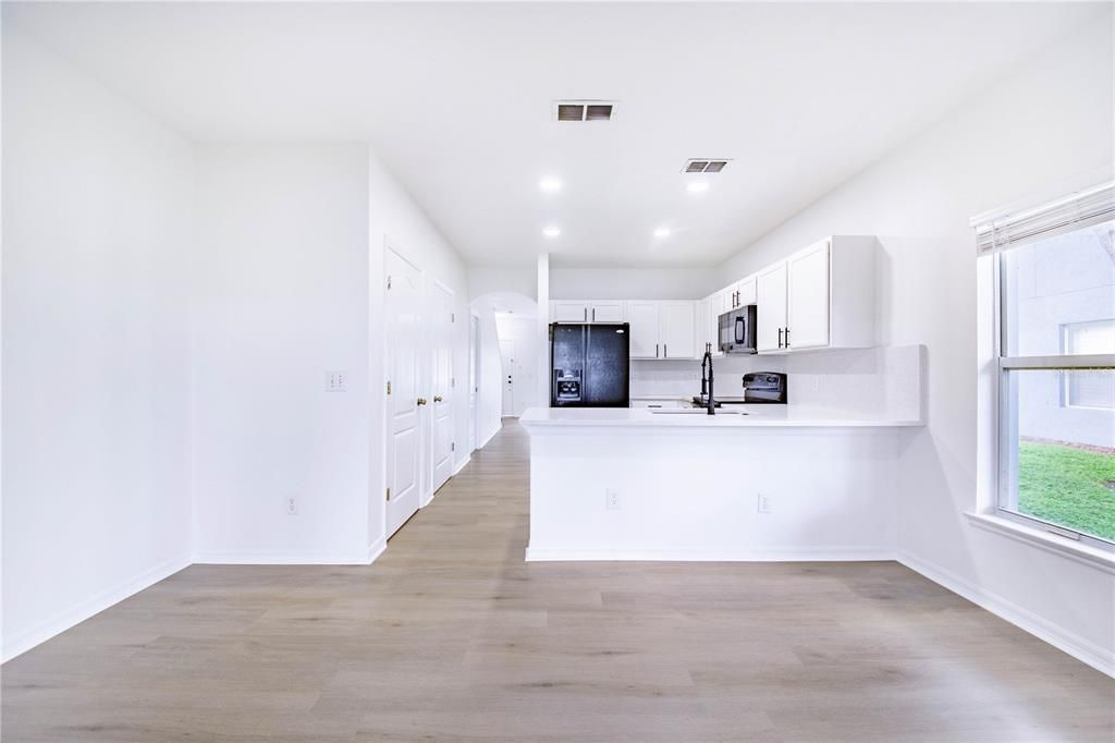 Kitchen with family room or can be used for dining