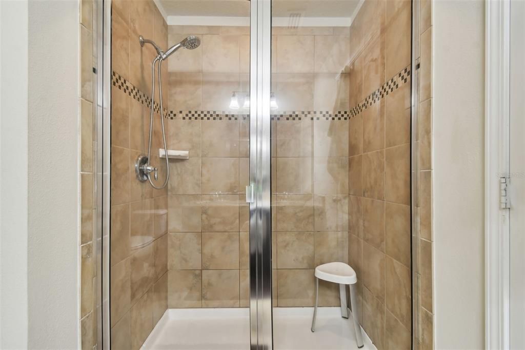 Tiled shower