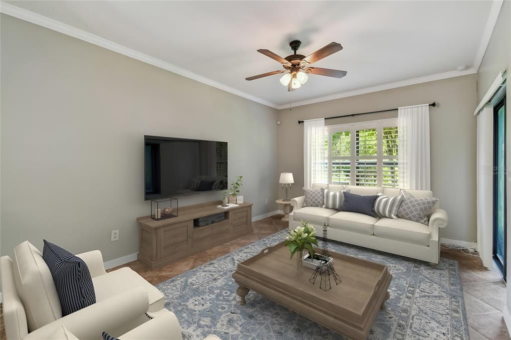 Family Room - virtually staged