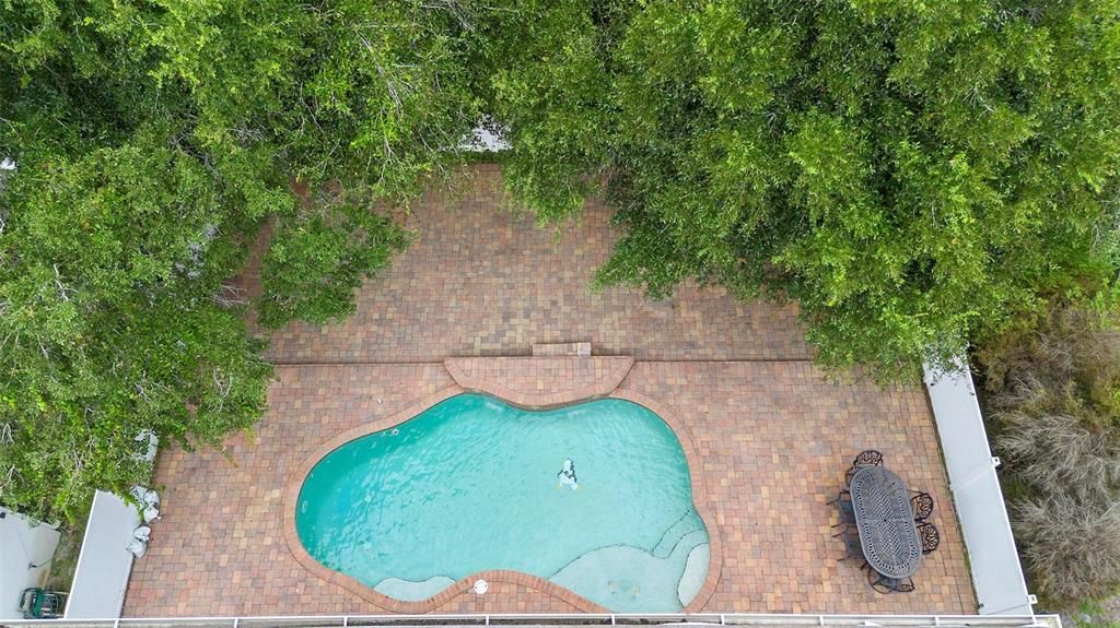 Arieal Pool and Patio view