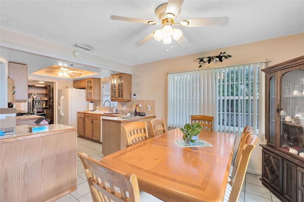 Your dining room is located adjacent to the kitchen.