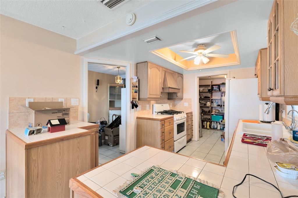 Ample cabinet and counter space.