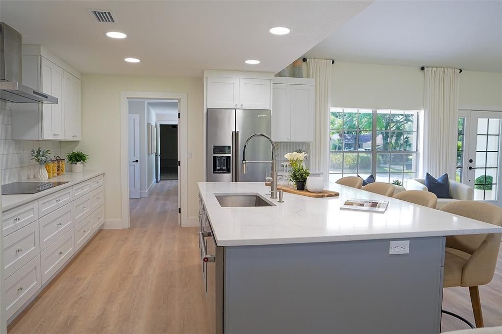 Laundry and mud room is off the kitchen