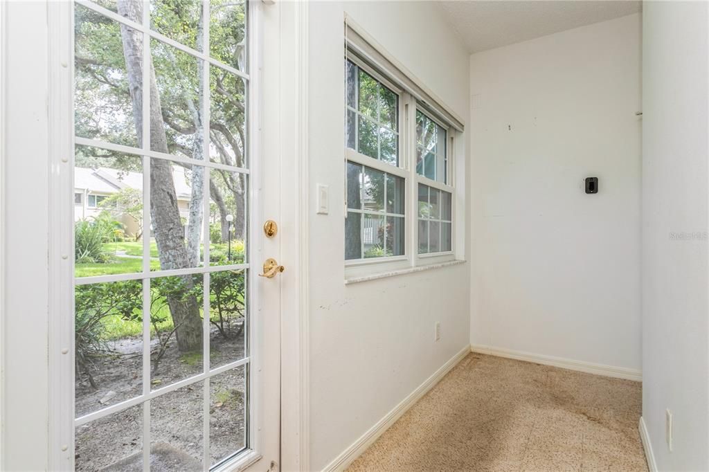 storage area behind fireplace