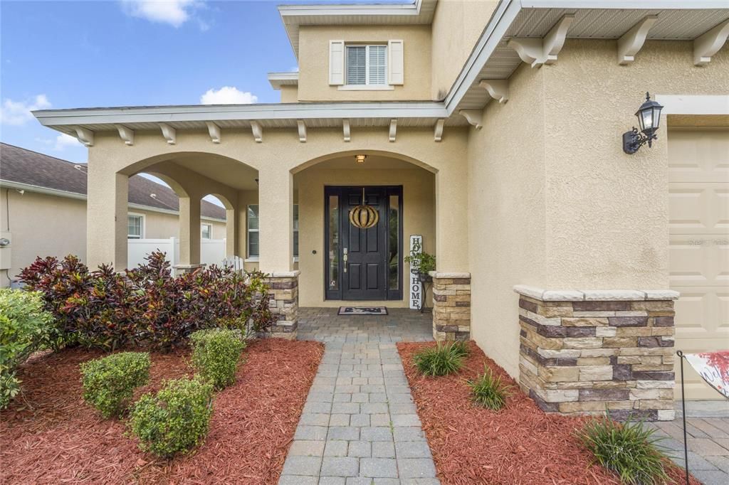 Beautiful paver walkway to home